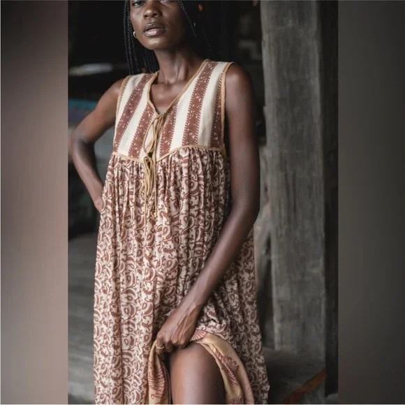 Daughters of India Maxi Dress - Brown and Purple - Picture 6 of 10